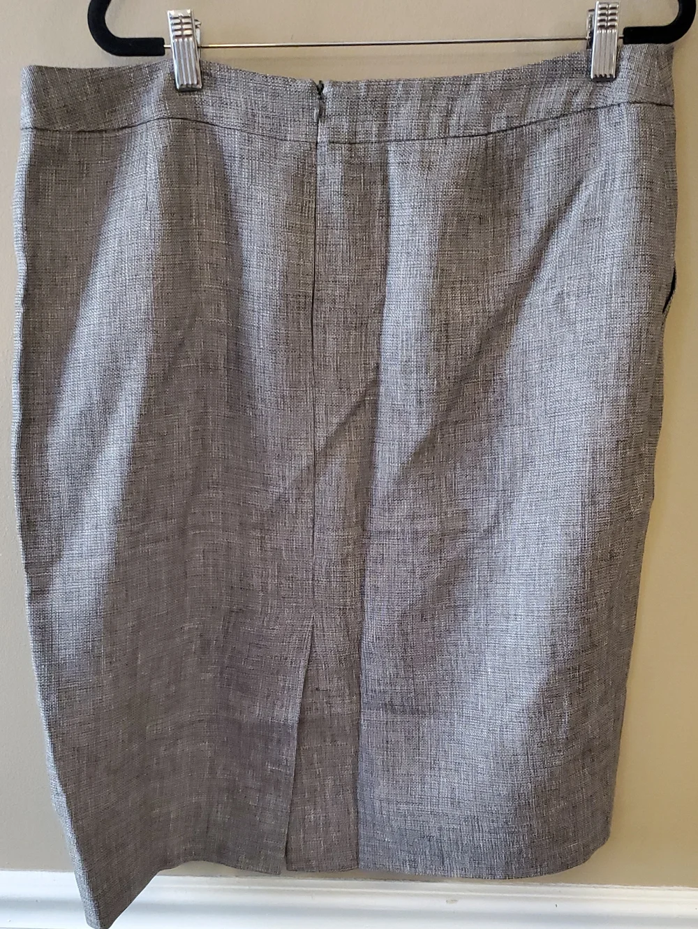 Escada Vest And Skirt Linen Wool Shawl Collar In Brown White Set Size 44V,46S